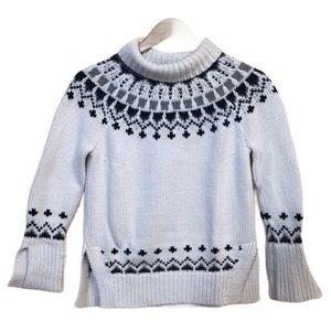 loft Chunky Knit TurtleNeck Sweater  Diamond-Pattern fair isle Long sleeve   Xs